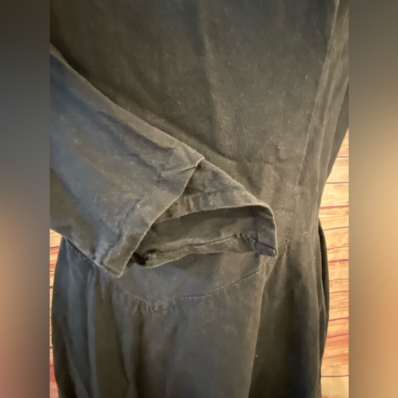 Handmade Black Long Sleeve Amish Peasant Maxi Dress, Size Small - Picture 3 of 7